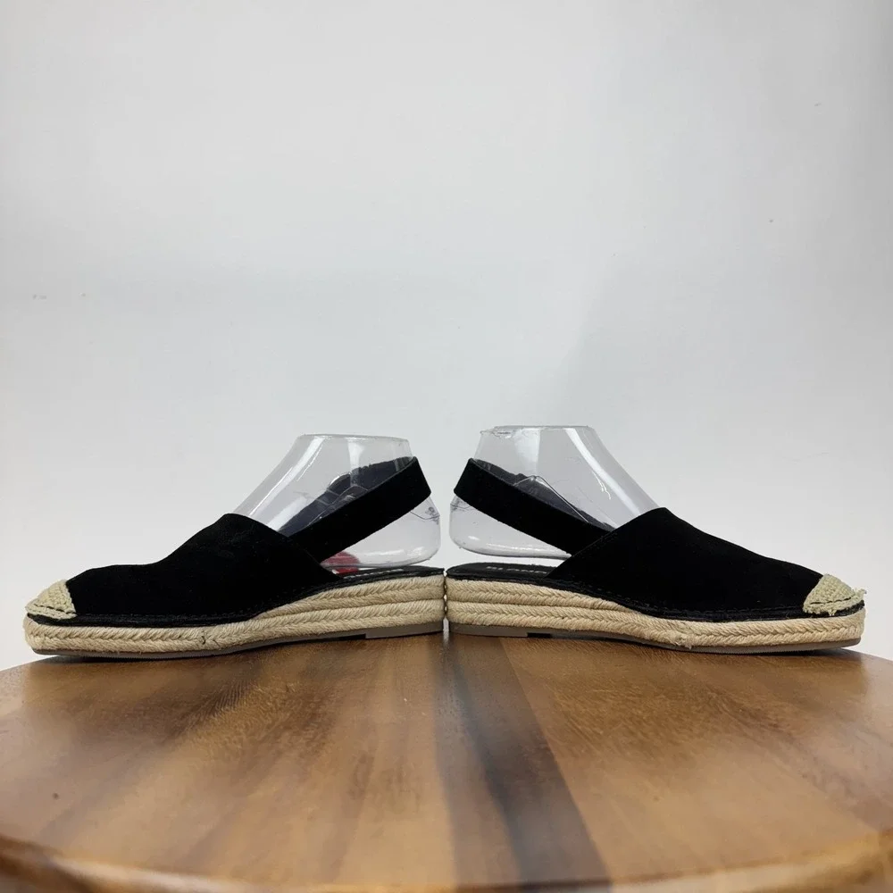 New Womens Blondo Hiliana Black Suede Slingback Espadrille Mules Size 6 M NWOB‎